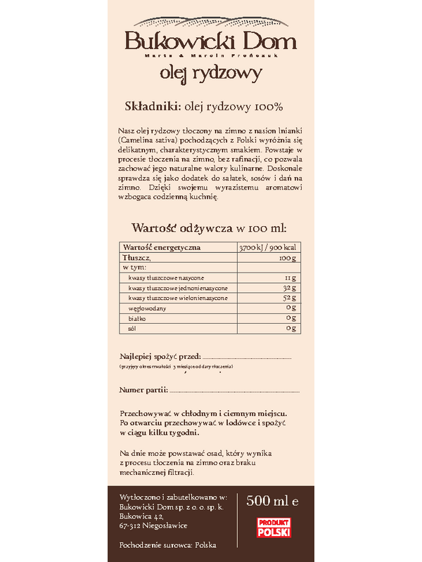 Boska Prostaczka – olej rydzowy 250 ml - obrazek 2