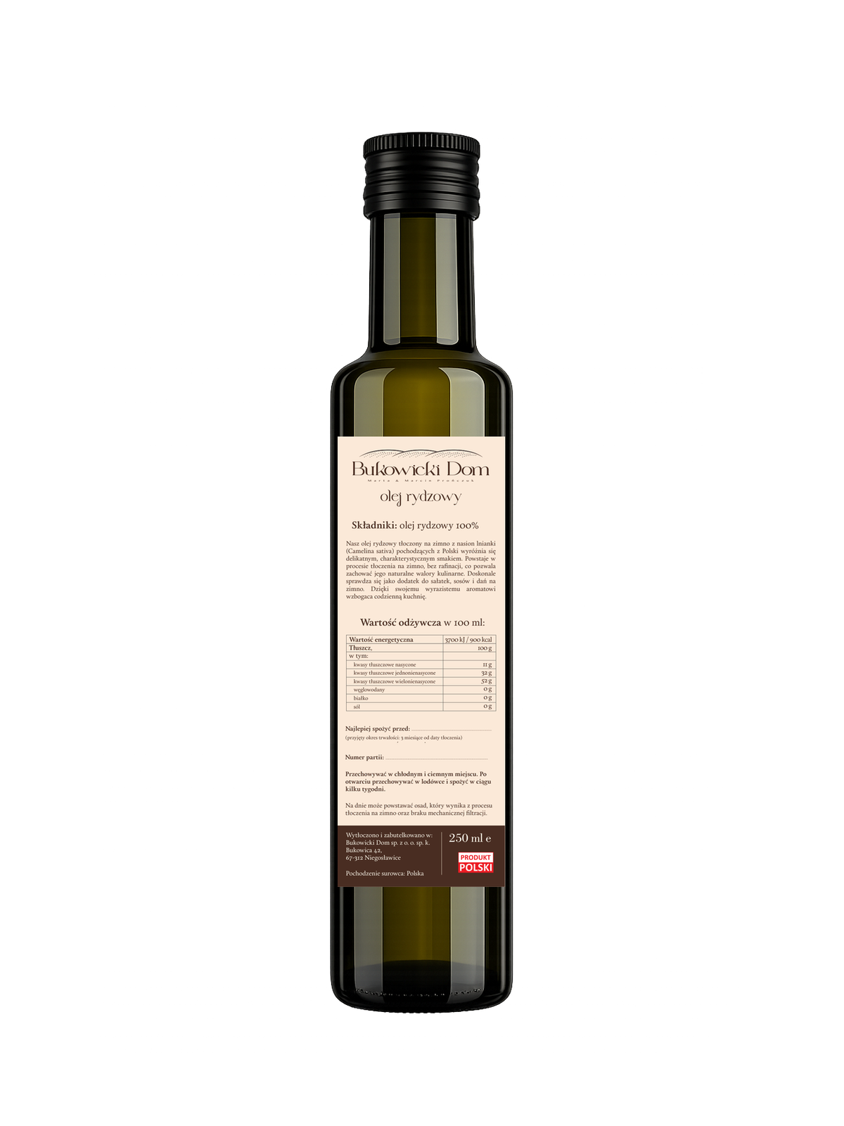 Boska Prostaczka – olej rydzowy 250 ml - obrazek 2